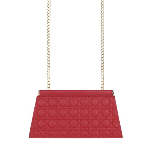 Bagettex quilted Red evening clutch with snap closure - Bagettex