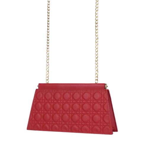 Bagettex quilted Red evening clutch with snap closure - Bagettex