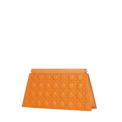 Bagettex Quilted Orange evening clutch with snap closure - Bagettex