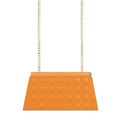 Bagettex Quilted Orange evening clutch with snap closure - Bagettex