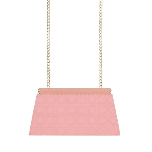 Bagettex quilted pink evening clutch with snap closure - Bagettex