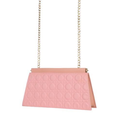 Bagettex quilted pink evening clutch with snap closure - Bagettex