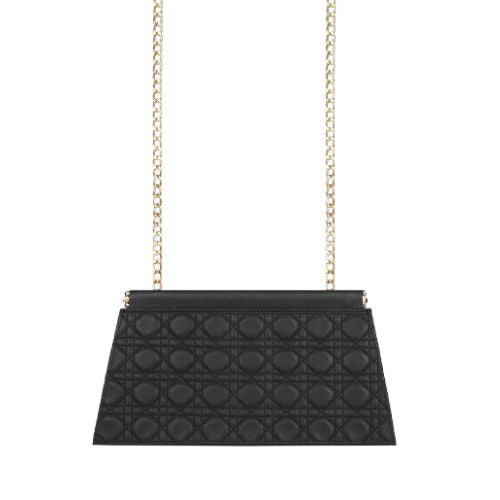 Bagettex quilted Black evening clutch with snap closure - Bagettex